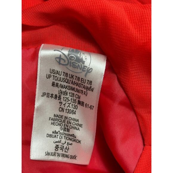 Disney Moana Girls A-Line Sleeveless Ruffle Dress Zip-Up Back Size 7/8 Red - Picture 3 of 8